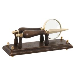 Lupa De Mano Vintage DKD Home Decor Marron Oscuro Dorado 7 x 11 x 25 cm Set de 2 Lupa De Mano Vintage DKD Home Decor Marron Oscuro Dorado 7 x 11 x 25 cm Set de 2