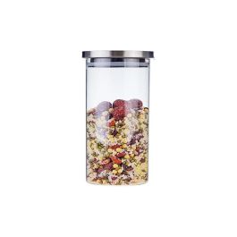 La Mediterranea Tarro Borosilicato Tapa Acero Inoxidable 1350 ml 10.8x10.8x21 cm