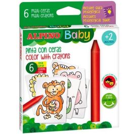 Alpino Ceras Baby "La Jungla" Estuche De 6 Ceras Extra Gruesas Con Cartas Para Colorear Y Sacapuntas Para Bebés Precio: 5.50000055. SKU: B19NNG8LSQ