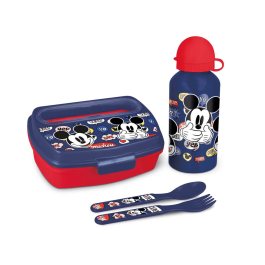 Set de Menaje Infantil Mickey Mouse Happy smiles 21 x 18 x 7 cm Rojo Azul