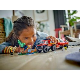 LEGO 60412 City Camión de Bomberos 4x4 y Bote Salvavidas, Juguete con Barco, Remolque y Minifiguras