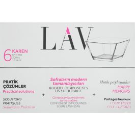 Lav Set 6 Bols Cuadrados Karen 10.5x10.5x5.7 cm (8 Cajas)