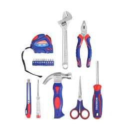 Workpro Estuche de Herramientas 18 Piezas con Alicate, Llave Ajustable, Martillo y Flexómetro