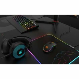 Krom NXKROMKNTRGB Alfombrilla Gaming Knout RGB con Iluminación LED RGB, Superficie de Tela de Alto Deslizamiento 320x270x3 mm