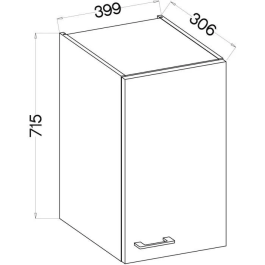 CUISINIER MODENA40D1F Mueble bajo 40 cm 1 puerta batiente Roble artesanal y negro mate