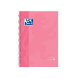 Oxford Bloc Espiral Tapa Extradura Microperforado DIN A4 80 Hojas Cuadros 5 mm Color Rosa Dulce