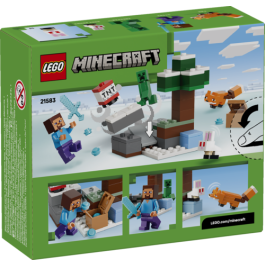 LEGO 21583 Minecraft La Aventura de Steve en la Taiga - Set de Construcción 79 Piezas con Figura de Steve, Creeper, Zorro y Conejo para Niños +6 Años