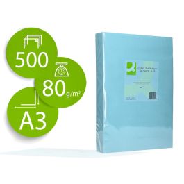 Papel Color Q-Connect Din A3 80 gr Celeste Paquete De 500 Hojas