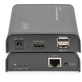 Digitus DS-55202 Extensor HDMI KVM IP Set FullHD/60Hz 120m con Transmisor y Receptor, Alcance hasta 80m Cat5/5e/6