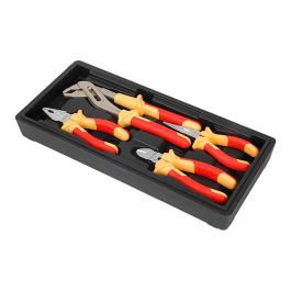 Workpro Juego de 4 Alicates Aislados 1000V (Punta Larga 160mm, Corte Diagonal 160mm, Universal 160mm, Pico Loro 250mm) en Acero Cromo Vanadio