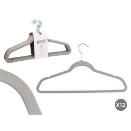 Set 12 Percha Flocada Gris Kipit 44X23CM (12 Unidades) Precio: 49.69000036. SKU: B12ZVHVWV7