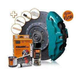 Foliatec FO2155 Pintura para Pinza de Freno Set Azul Miami Beach Juego 7 Piezas Resistente Calor Químicos para 4 Pinzas