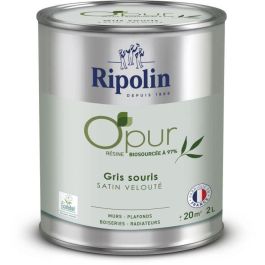 Pintura O'PUR para paredes, carpintería y radiadores - RIPOLIN - 472827 - Gris ratón - Terciopelo satinado - 2 L Precio: 77.1858996128. SKU: B15QJR4CM5