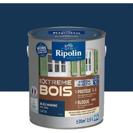 Pintura de madera para interiores y exteriores RIPOLIN - Azul marino Ral 5003 Satinado, 2.5L