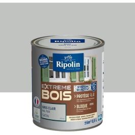 RIPOLIN Pintura para Madera Satinada Alta Protección 10 años que Protege y Magnifica tu Madera - Gris claro