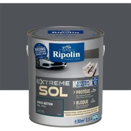 Pintura para pisos interiores y exteriores RIPOLIN - Gris hormigón Ral 7015 Satinado, 2.5L