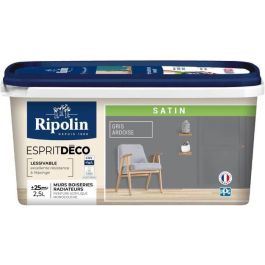 RIPOLIN Pintura de color satinado de ultra cobertura para cocina, dormitorio, salón, recibidor, entrada, pasillo - Gris pizarra Precio: 80.4650004598. SKU: B1HGCBCBHE