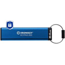 Kingston IronKey Keypad 200 USB-Stick 64GB, Seguridad PIN AES-256 FIPS 140-3, Lectura 145MB/s, Resistente Agua IP68