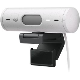 Logitech Webcam Brio 500 1080p 4MP, Autofocus, Rightlight 4 HDR, dFoV 90°, Micrófono Estéreo, Tapa Privacidad, USB-C, Blanco Crudo