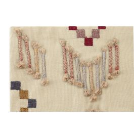 DKD Home Decor Funda de Cojín de Polyester y Algodón Beige 50 x 50 cm con Cremallera Oculta