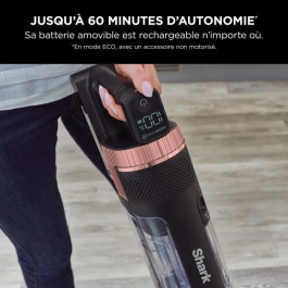 Shark IZ400EU Aspiradora Escoba Inalámbrica 2 en 1, Batería 60 min, Negro Durazno