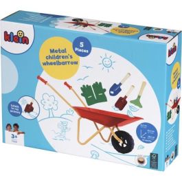 Klein 7669 Carretilla Metálica de Juguete Infantil para Niños +3 Años con 3 herramientas y guantes