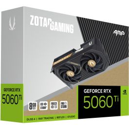 Zotac GAMING GeForce RTX 5060 Ti AMP NVIDIA Tarjeta Gráfica 8GB GDDR7 PCI Express x8 5.0 con Refrigeración Activa Dual Fan