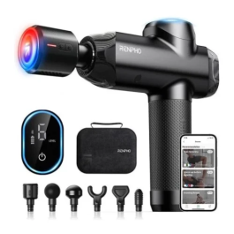 Renpho Pistola de Masaje Power+ - 6 Cabezales, 6 Velocidades, 12mm Amplitud, Bluetooth, App Conectada, Calor y Frío - PEU-R-C001SH-BK Precio: 133.68999963. SKU: B1HA8T45VA