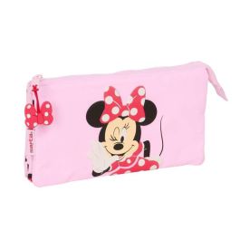 Safta Minnie Mouse Estuche Portatodo Escolar Triple con 3 Cremalleras Colección Nalve 120x220x30 mm