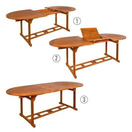 Mesa Extensible Aktive Madera de acacia Extensible Ovalada 200 x 100 x 74 cm Mesa Extensible Aktive Madera de acacia Extensible Ovalada 200 x 100 x 74 cm