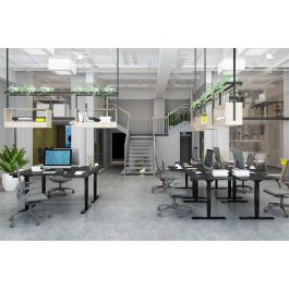 DIGITUS Bastidor de Mesa Eléctrico Altura Ajustable, Dual-Motor, 3 Niveles, Negro (110-170cm Ancho)