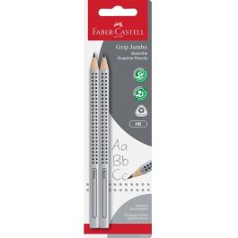 FABER-CASTELL 111992 Lápiz Jumbo Grip HB Triangular Gris - Fabricado con materiales reciclados - Blíster 2 unidades Precio: 16.59000024. SKU: B14KXYY7VW