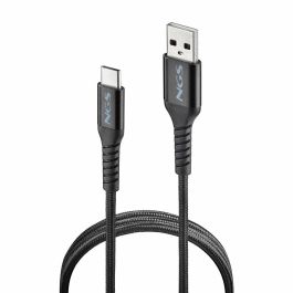NGS KNOT-AC Cable USB 2.0 A a Tipo-C, Carga Rápida 12W, Datos 480Mbps, 1 metro, Trenzado Negro