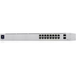 Ubiquiti UniFi 16-Port PoE Gestionado L2/L3 Gigabit Ethernet Switch, 36 Gbit/s, Montaje en Rack 1U, Plata