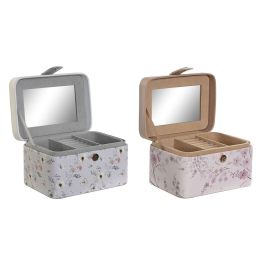 Joyero Tradicional DKD Home Decor Rosa Palo Gris 12 x 10 x 17 cm (2 Unidades)
