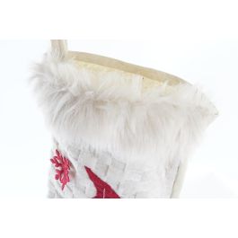 DKD Home Decor Calcetín Navidad Tradicional Blanco Rojo Poliester 1 x 50 x 25 cm (6 Unidades)