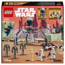 Lego 75372 Star Wars Paquete de Batalla de Soldados Clon y Droides de Batalla con Moto Speeder y Minifigura
