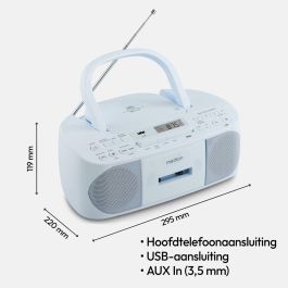 Medion AAAPE16805 Radio CD K7 FM con 2x3W RMS - Reproductor de Música Compacto y Portátil, Azul