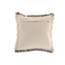 DKD Home Decor Cushions abril 25 natur a Cojín Boho Crudo de Algodón 45x45 cm hecho a mano con cremallera - Pack 2 Unidades