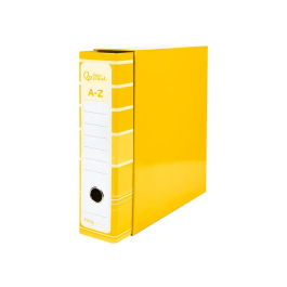 Liderpapel Archivador de Palanca A4 Filing System Forrado Amarillo Lomo 80mm con Caja y Compresor Metálico