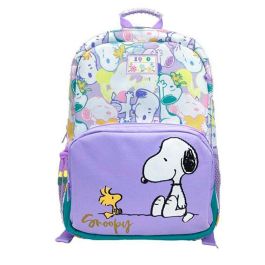 CYP BRANDS Mochila Snoopy adaptable 42cm, 3 Compartimentos, Poliéster, Bolsillos Laterales, Ergonómica