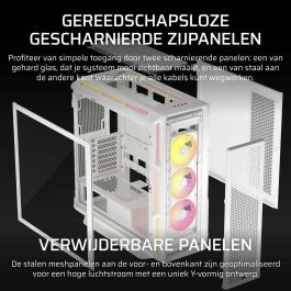 Corsair iCUE 5000T LX RGB Caja Semitorre ATX Gaming Cristal Templado Blanco con 3 Ventiladores RGB Preinstalados