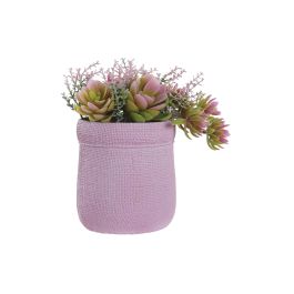 Planta DKD Home Decor Rosa Multicolor 14 x 20 x 17.5 cm (4 Unidades)