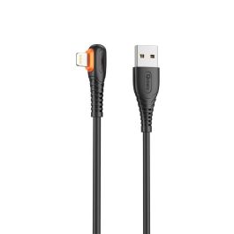 Qcharx international Cable USB A Lightning, carga rápida 3A, transferencia datos, 1m, PVC Negro y Naranja Precio: 4.49999968. SKU: B1AVJNKHGJ