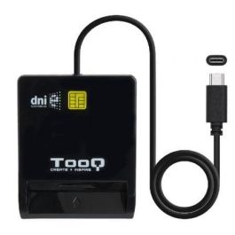 TooQ TQR-211B Lector de DNI electrónico 4.0, Tarjetas Inteligentes y SIM. Conexión USB-C para PC y Mac sin drivers, Negro.