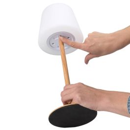 Home Deco Factory Lámpara Recargable Efecto Madera Natural Interior/Exterior USB Tres Intensidades 40cm