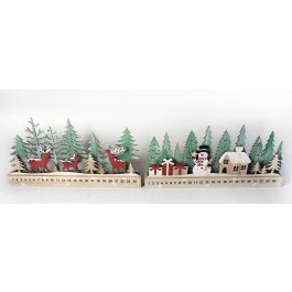 DKD Home Decor Calendario de Adviento Navidad Alpina con Reno de Madera, Verde Rojo Natural, 40x22x4 cm, Pack 4 Unidades Precio: 13.59000005. SKU: B17QHMCWYT