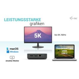 Hub USB i-Tec C31TRIPLE4KDOCKPDPRO Negro