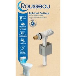 Edouard Rousseau AAAAX63284 Válvula de Flotador para Cisterna WC Lateral, Antirretorno y Cierre Antigolpe de Ariete