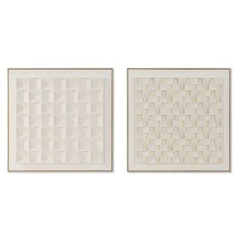 Cuadro Moderno DKD Home Decor Beige 7 x 60 x 60 cm (2 Unidades) Precio: 170.50000011. SKU: B147KLYVTC